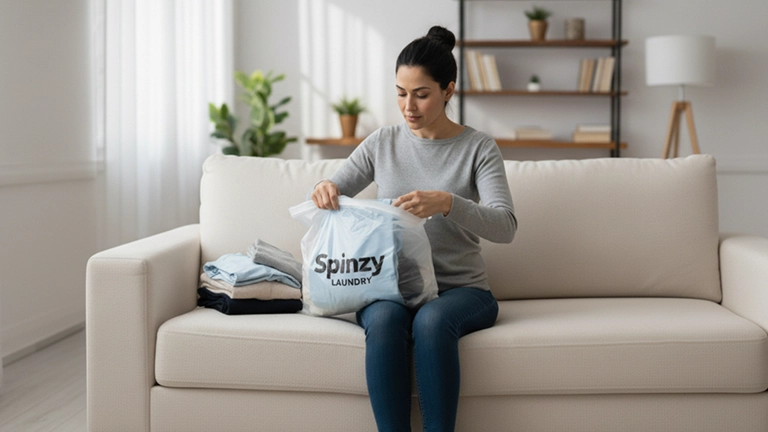 Portrait of a woman wearing a red fluffy coat on a black background